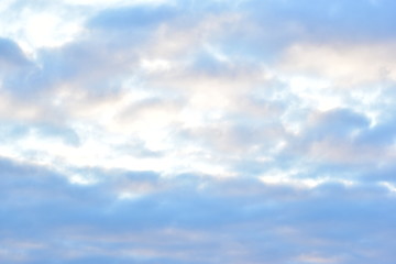 winter cloudy sky at sunset