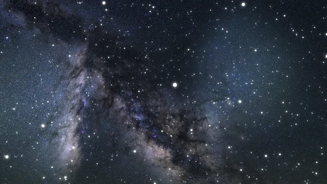 Space Nebula blue background. Night starry sky, milky way in beautiful  night horizon. The stars are everywhere around. Neon Lights star sky space background.