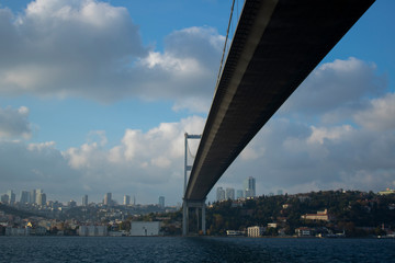 Photo of the Bridge of Sehitler on July 15, bosphorus bridge, underneath.