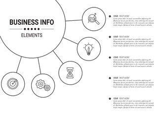 Business Infographic template. Thin line design with numbers 3, 4, 5, 6  options or steps.