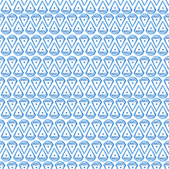 Watercolor pattern in the style of the 1920s. Stylized Art Deco print. Seamless blue background inspired by the 20s. Template for textile design, cards, gift wrappings.