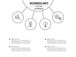 Business Infographic template. Thin line design with numbers 3, 4, 5, 6 options or steps.