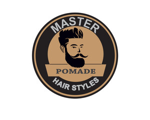 POMADE LOGO HAIRSTYLE AND HANDSOME