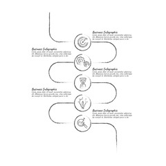 Infographic business concept design with icons and 3, 4, 5, 6,  options or steps. Thin line vector. Can be used for flow charts, presentations, web sites, banners, printed materials. EPS 10
