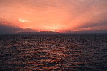 Fototapeta premium Sunset on Cebu Strait, Philippines