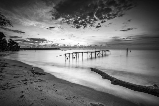 Black White Photos of Wonderful panorama Indonesia