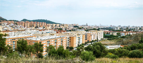 Fototapeta na wymiar Panoramic view over the Malaga city, Andalucia, Spain