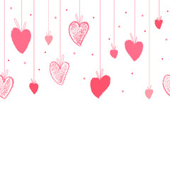 Seamless background with hearts. Vector isolated illustration.