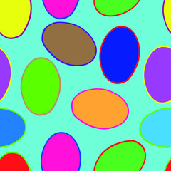 Vector illustration. Abstract multicolored easter eggs. Greeting card design.