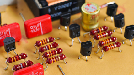 Closeup on electronic board and Closeup on electronic board and Electronic device,background,background