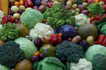 Variety of fresh vegetables, close-up.