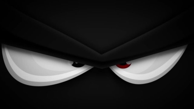 Cartoon Funny Angry Character Eyes Close Up/ 4k animation of a funny cartoon comic character face with angry eyes