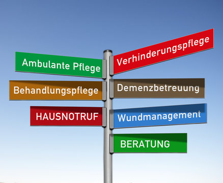 Pflegedienst, Wegweisertafel