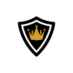 Crown and Shield Icon Vector Logo Template