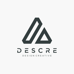 Initial letter DA minimalist art logo with triangle concept. elegant Logo template vector creative business. - VECTOR