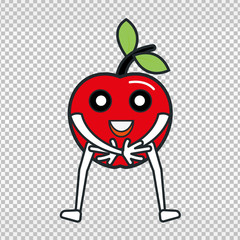 cute apple character. cute cartoon. apple. vector