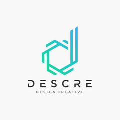 Abstract Letter D DD logo design With overlapping lines symbol. Modern logo with Building For Construction Company. Vector design template elements for your application or corporate identity.- vector