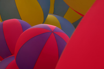 Mixed size and color of rubber ball pile