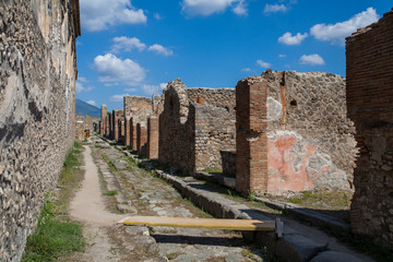 Ruins at the excavation site of town of Pompei, Italy