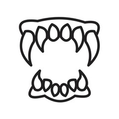 Tooth fangs, Vampire teeth icon vector illustration for graphic and web design.