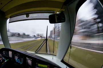 train in city