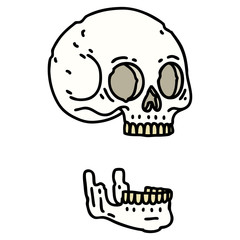 traditional tattoo of a skull