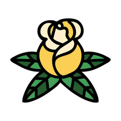 traditional tattoo of a single rose