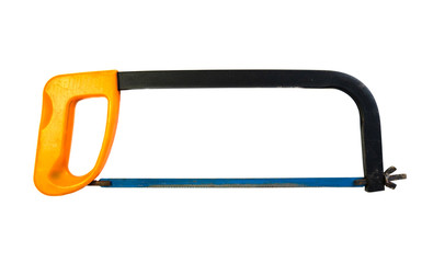 Saw on metal isolated on a white background.