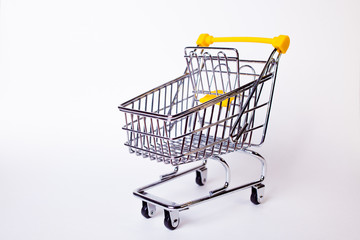 Shopping cart concept of shopping and sales, retail and shops.