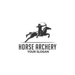 horse archery silhouette logo
