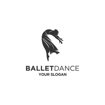 ballet dancing silhouette logo