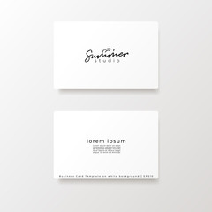 Minimal Hand Written Logo Design isolated on white business card : Vector Illustration