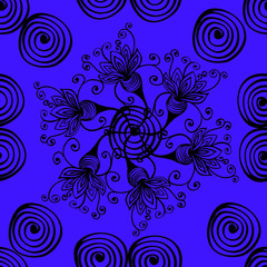  Vector illustration Abstract bright multi-colored floral pattern. Design for wrapping paper, wallpaper, covers, print textile.