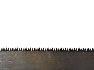 Saw on metal isolated on a white background.