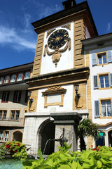 Fototapeta na wymiar Morat - Murten - La Tour de l'Horloge