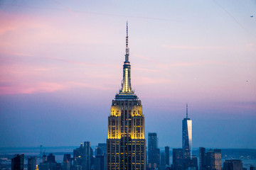 Fototapeta na wymiar new york skyline at sunset