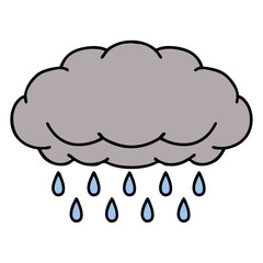 traditional tattoo of a cloud raining