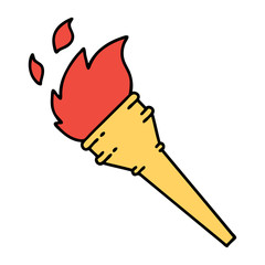 traditional tattoo of a lit torch