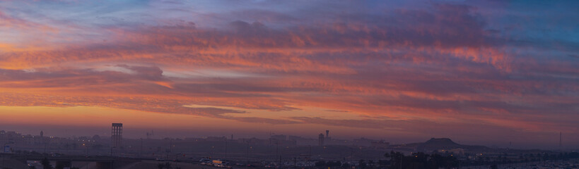 Amazing sunrise and cloud formations over Al-Khobar, Eastern Saudi Arabia 