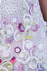 abstract background with flowers irish crochet