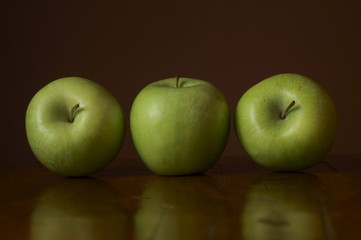 Fresh apples on a dark background	