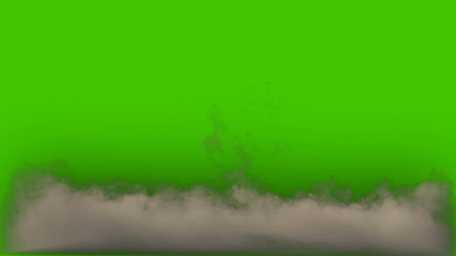 Fire exhaust from a rocket launch. Detailed realistic animation with dynamic fire exhaust, smoke in front of green screen.