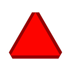 Slow moving vehicle symbol. Red triangle. Traffic sign. Perfect for backgrounds, backdrop, sticker, sign, symbol, label, poster, banner, notice etc. - obrazy, fototapety, plakaty