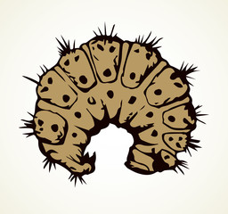 Little caterpillar. Vector sketch drawing
