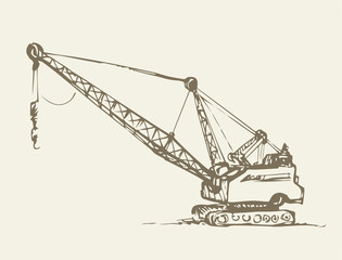 Coal mining machine. Vector drawing