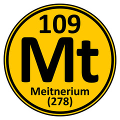 Periodic table element meitnerium icon.