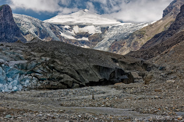Pasterze Glacier with Grossglockner massif .