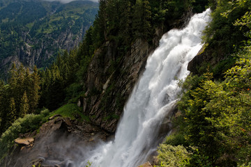 Fototapeta na wymiar View of Krimml Waterfalls in Austria..