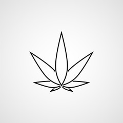 Cannabis leaf black icon. Vector