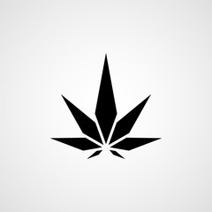 Cannabis leaf black icon. Vector